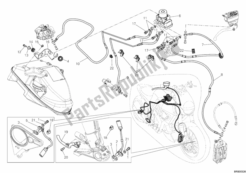 Wszystkie części do Uk? Ad Hamulcowy Abs Ducati Diavel Carbon 1200 2012